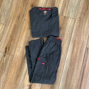 Dickies scrub set- gray, worn once, top is S, bottoms are S petite